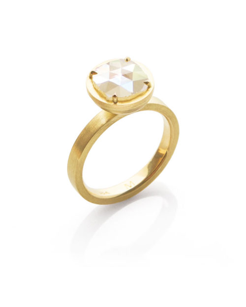 18k Gold Diamond Slice Ring