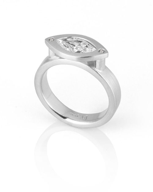 Platinum Marquis Diamond Engagement Ring