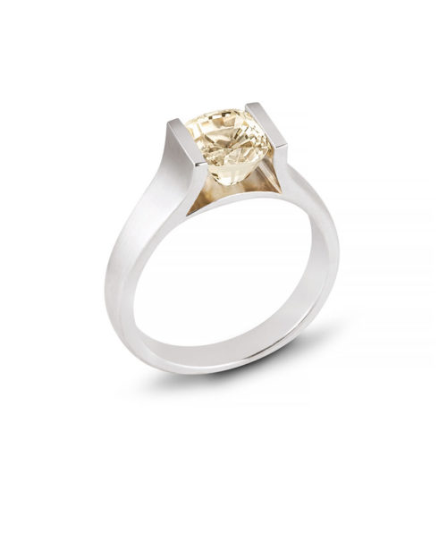 14k Gold Yellow Sapphire Engagement Ring
