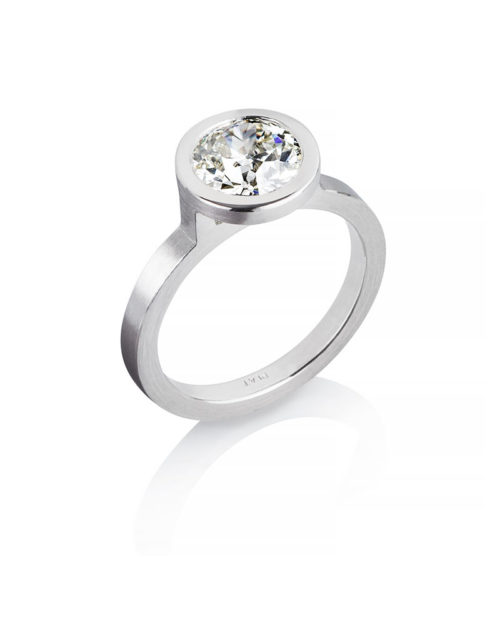 Platinum Bezel Setting for 1.67ct Diamond Engagement Ring