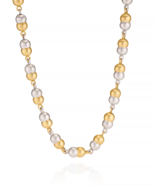 18k Silver Double Bubble Necklace
