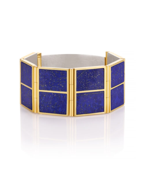 18k Silver Lapis Cuff