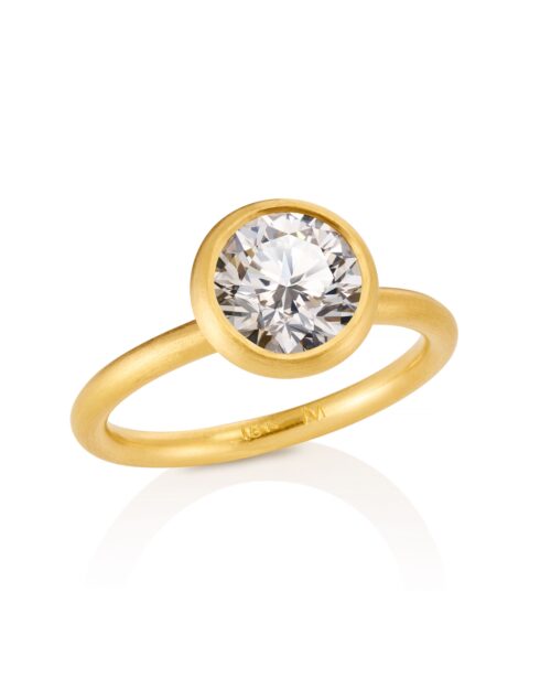 18k Gold Champagne Diamond Ring