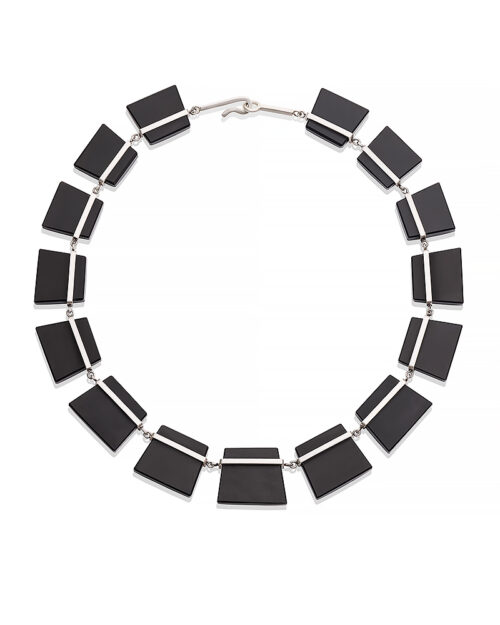 Silver Black Onyx Collar