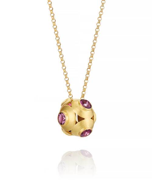 18k Gold Pink and Purple Tourmaline Escher Sphere