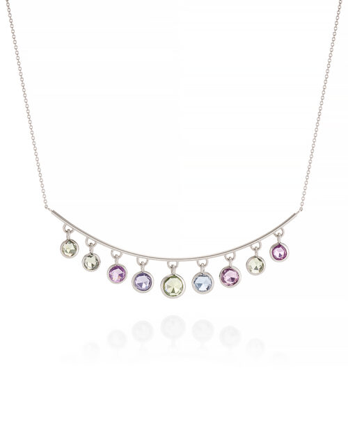 Platinum and Rose Cut Sapphires Necklace