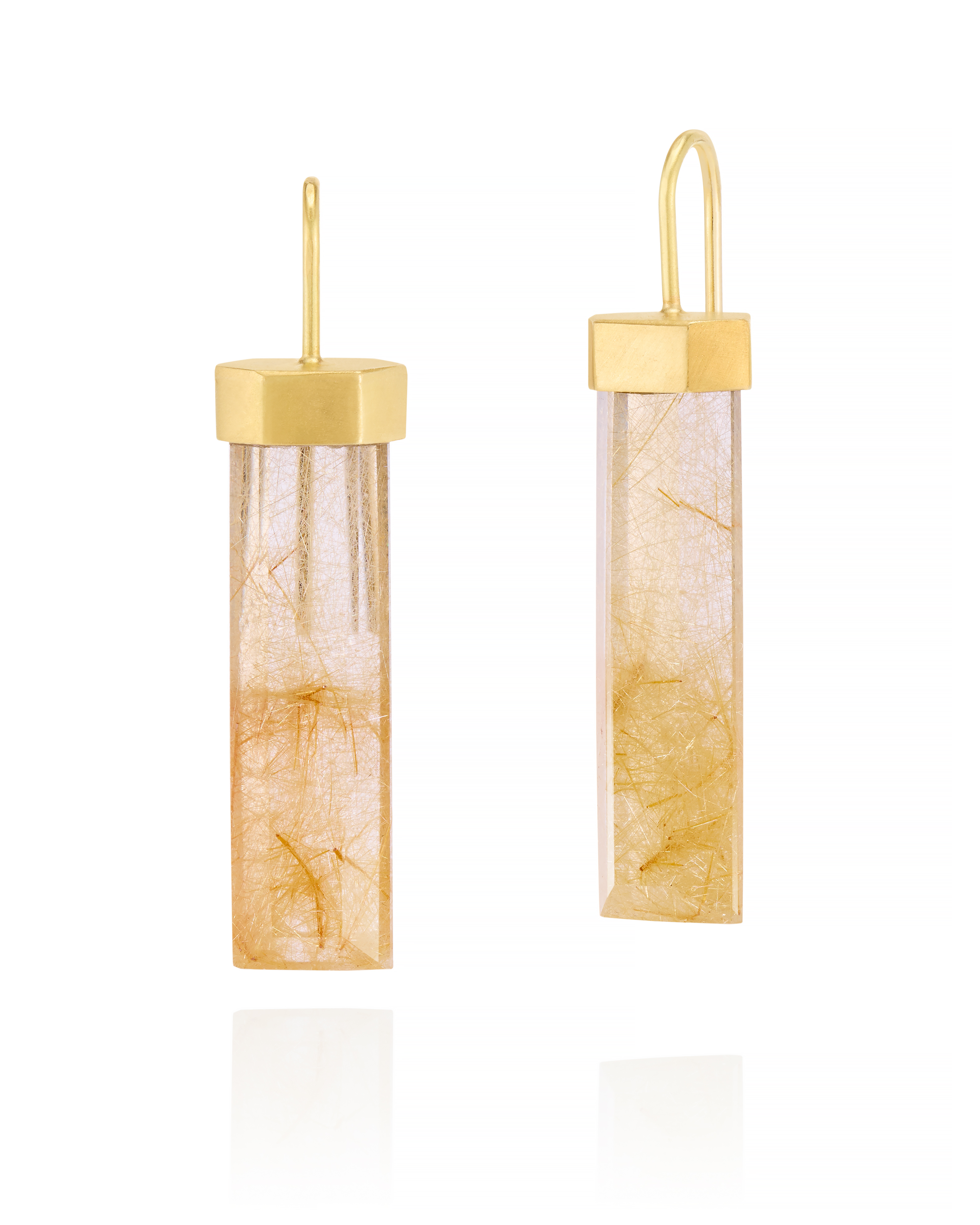 18k Rutilated Quartz earrings