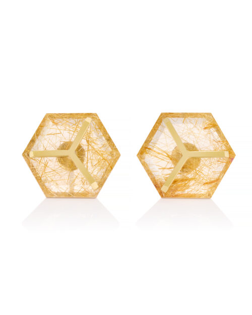 18k Rutilated Quartz earrings