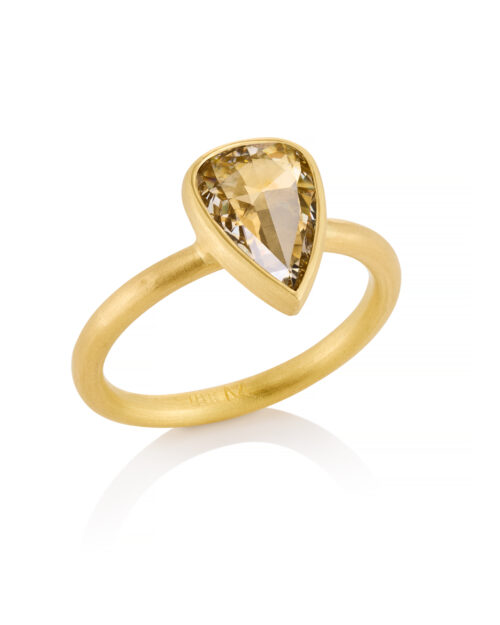 18k Champagne Rose cut Diamond Ring