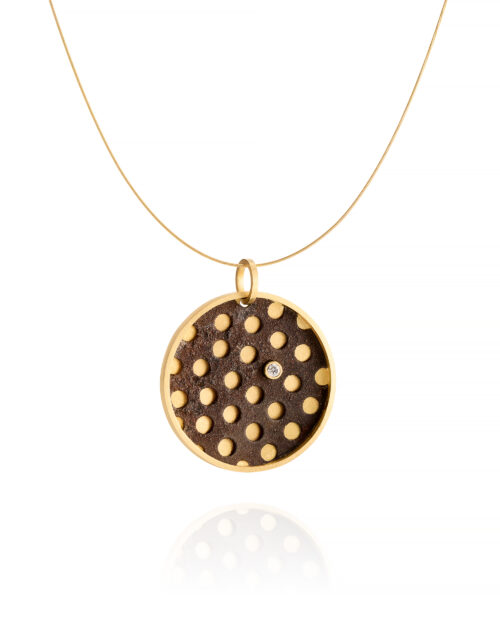 Pierced rusty Diamond Pendant